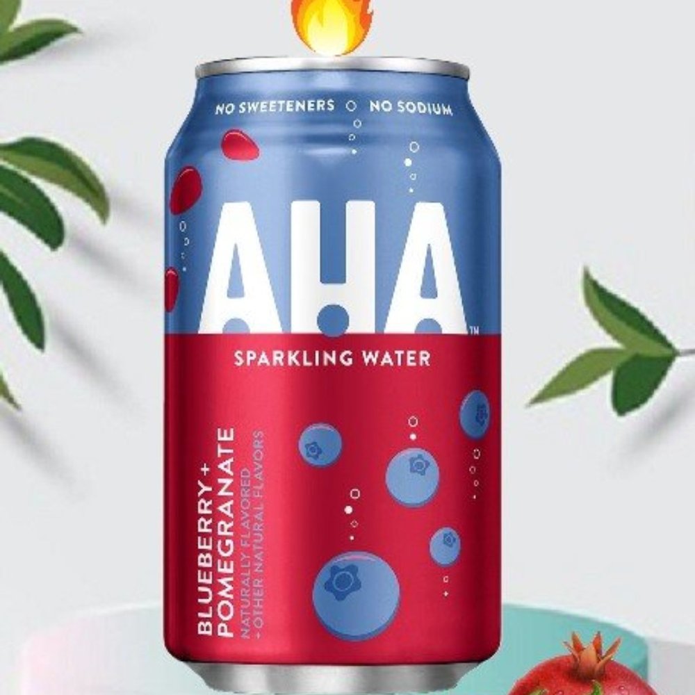 12oz Candle AHA Sparkling Water Blueberry & Pomegranate Handcrafted in Tennessee